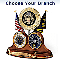 Custom Engraved Military Thermometer Clock : Choose A Branch