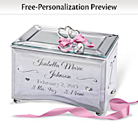 "Bundle Of Joy" Personalized Mirrored Glass Music Box