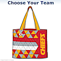 NFL Quilted Tote Bag With Logo Charm: Choose Your Team