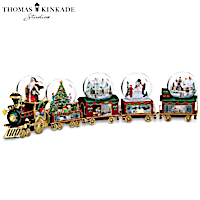 Christmas Train With Thomas Kinkade Art And Snowglobes