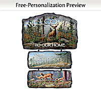 Personalized Hautman Brothers Deer Art Welcome Sign