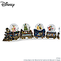 Miniature Snowglobe Christmas Train With Disney Characters