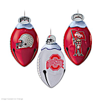 Ohio State Buckeyes Football-Shaped Bell Ornament Collection