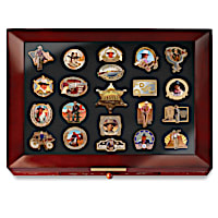 John Wayne Tribute Enameled Pin Collection With Display