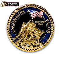 USMC Official Challenge Coin Collection With Display Case