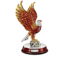 Majestic Reflections Illuminated Art Glass Eagle Sculptures