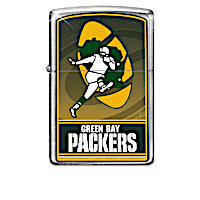 Green Bay Packers Zippo® Collection With Lighted Display