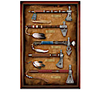 Historic Pipe Tomahawk-Inspired Wall Decor With Wood Display