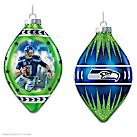 Seattle Seahawks Heirloom Glass Ornament Collection