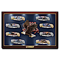Ted Blaylock American Virtues Eagle Art Knives With Display