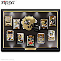 Saints Zippo&reg; Lighter Collection And Lighted Display