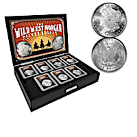 The Wild West Morgan Silver Dollar Coins With Deluxe Display
