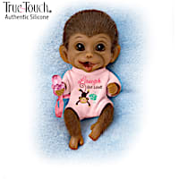 Miniature Full Body Silicone Monkey Dolls With Pacifiers