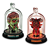 Heads Of Horror Illuminated Glass Dome Sculpture Collection