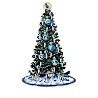 Al Agnew Illuminated Christmas Tree Collection With Wolf Art