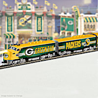 Green Bay Packers Electric Train With Lighted Locomotive