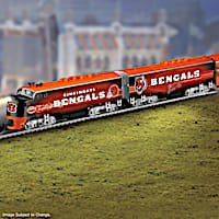 Cincinnati Bengals Electric Train With Lighted Locomotive