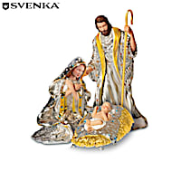 "Divine Reflections" Nativity Figurines With Svenka Crystals