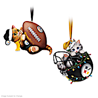 Pittsburgh Steelers Fur-Ever A Fan Cat Ornament Collection