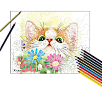 Kayomi Harai Kitten Art Coloring Kit Collection With Pencils