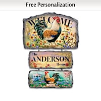 Dona Gelsinger Personalized Rooster Welcome Sign Collection