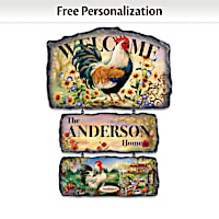 Dona Gelsinger Personalized Rooster Welcome Sign Collection