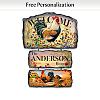 Dona Gelsinger Personalized Rooster Welcome Sign Collection