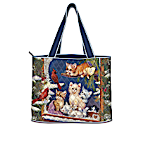 J&#252;rgen Scholz Cat-Themed Quilted Tote Bag Collection