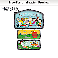 "The PEANUTS Gang" Personalized Seasonal Welcome Sign