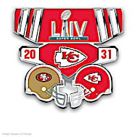 Super Bowl Pins With Display And Game Day-Inspired Tickets