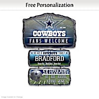 Dallas Cowboys Personalized Stone-Look Welcome Sign