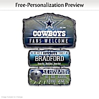 Dallas Cowboys Personalized Stone-Look Welcome Sign