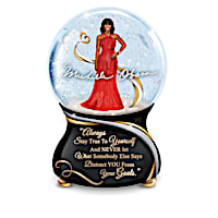Porcelain Musical Glitter Globes With Michelle Obama Quotes