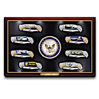 U.S. Navy Knife Collection With Illuminated Display