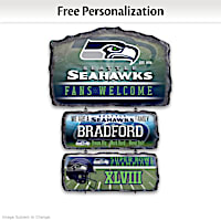 Seattle Seahawks Personalized Stone-Look Welcome Sign