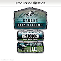 Philadelphia Eagles Personalized Stone-Look Welcome Sign