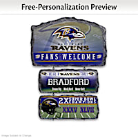 Baltimore Ravens Personalized Stone-Look Welcome Sign