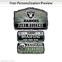 Las Vegas Raiders Personalized Stone-Look Welcome Sign