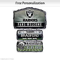 Las Vegas Raiders Personalized Stone-Look Welcome Sign