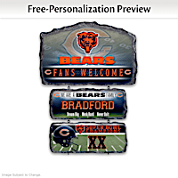 Chicago Bears Personalized Stone-Look Welcome Sign