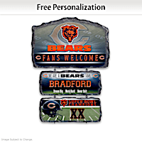 Chicago Bears Personalized Stone-Look Welcome Sign