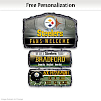 Pittsburgh Steelers Personalized Stone-Look Welcome Sign