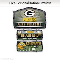 Green Bay Packers Personalized Stone-Look Welcome Sign