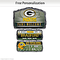 Green Bay Packers Personalized Stone-Look Welcome Sign