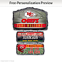 Kansas City Chiefs Personalized Stone-Look Welcome Sign