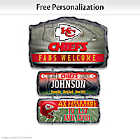 Kansas City Chiefs Personalized Stone-Look Welcome Sign