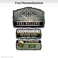 New Orleans Saints Personalized Stone-Look Welcome Sign