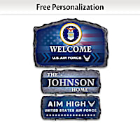 U.S. Air Force Personalized Stone-Look Welcome Sign