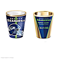 Seattle Seahawks Shot Glasses With Colorful Finishes