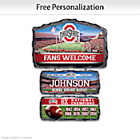 Buckeyes Personalized Stone-Look Welcome Sign